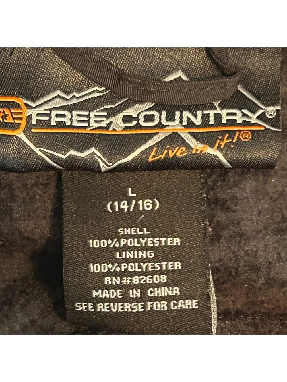 Free Country Kids Jacket Gray Hooded Fleece Knit Full Zip Jacket Sz Large 14-16